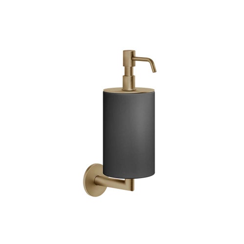 Immagine di Gessi ACCESSORIES dispenser sapone a parete colore nero, finitura warm bronze brushed PVD 63614#726