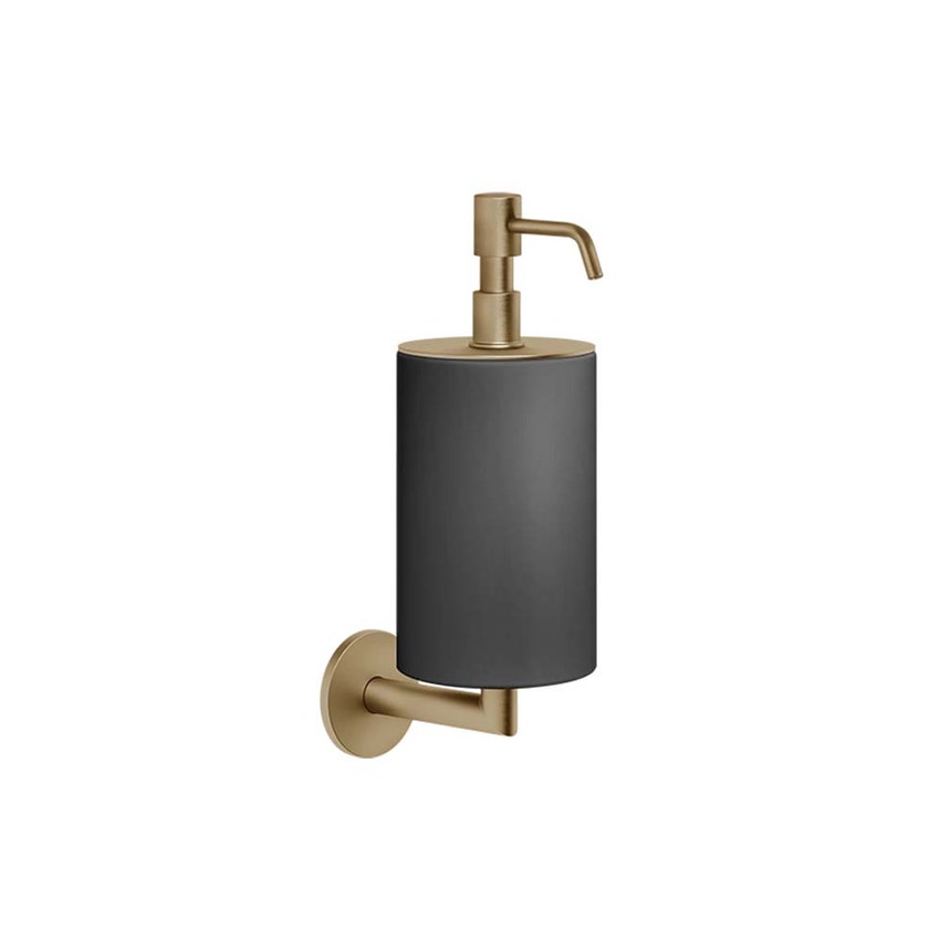 Immagine di Gessi ACCESSORIES dispenser sapone a parete colore nero, finitura warm bronze brushed PVD 63614#726