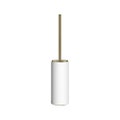 Immagine di Gessi ACCESSORIES porta scopino bianco, da appoggio, finitura brass brushed PVD 63743#727