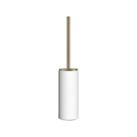 Immagine di Gessi ACCESSORIES porta scopino bianco, da appoggio, finitura brass brushed PVD 63743#727