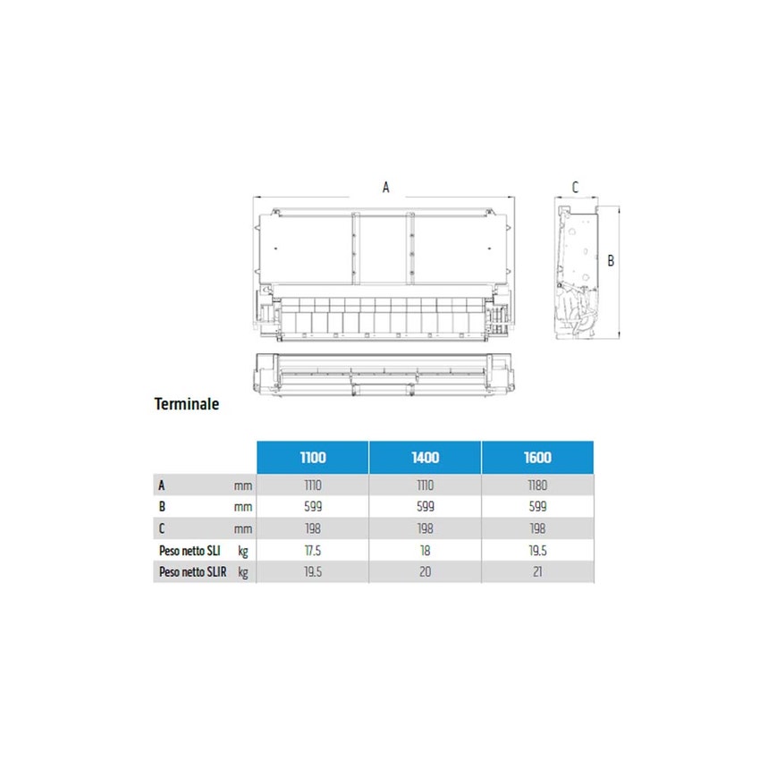 Immagine di Olimpia Splendid Bi2 Naked slim SLIR 1600 DC, ventilconvettore radiante da incasso per installazione solo verticale 02072