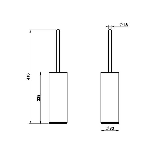 Immagine di Gessi 316 ACCESSORI porta scopino d'appoggio, finitura steel brushed 54745#239