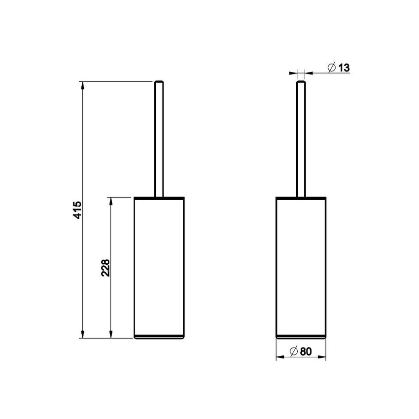 Immagine di Gessi 316 ACCESSORI porta scopino d'appoggio, finitura steel brushed 54745#239