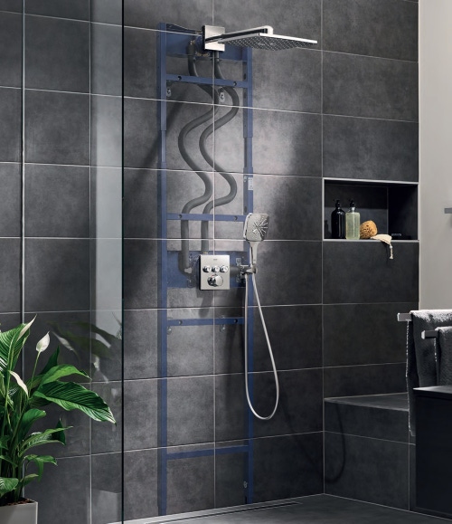 Immagine di Grohe RAPID  Shower Frame corpo incasso per installazioni con soffione duo e manopola con telaio doccia integrato 1039949990