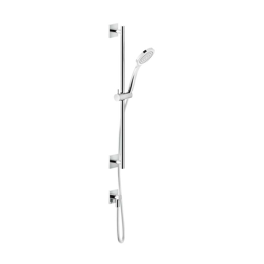Immagine di Gessi RILIEVO asta saliscendi con presa acqua, doccetta anticalcare e flessibile 150 cm, finitura cromo 59242#031