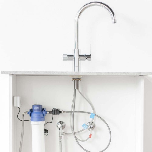 Immagine di BWT Cillit Kit AQA drink PURE 2.0 miscelatore monocomando per lavello con sistema filtrante dell’acqua, finitura cromo 125560433