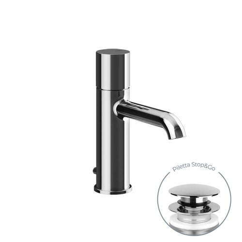 Immagine di Gessi HABITO miscelatore lavabo H.19 cm, con piletta Stop&Go, con flessibili di collegamento, finitura cromo 70001#031