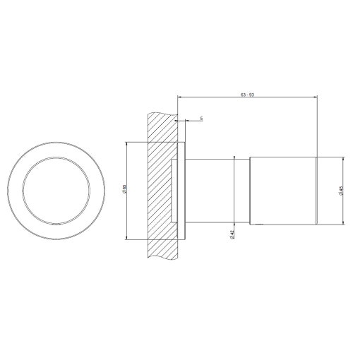 Immagine di Gessi HABITO parte esterna miscelatore a parete 1 via, finitura cromo 70099#031