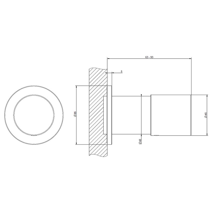 Immagine di Gessi HABITO parte esterna miscelatore a parete 1 via, finitura cromo 70099#031
