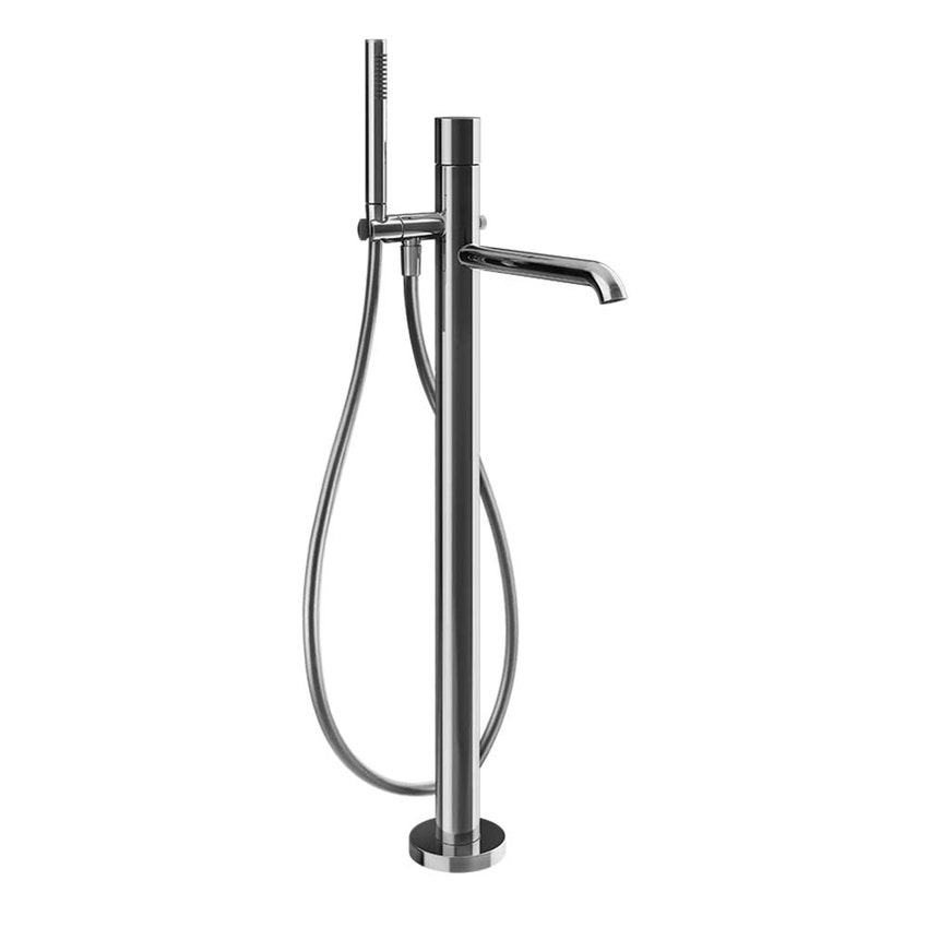 Immagine di Gessi HABITO miscelatore vasca da terra con deviatore automatico, finitura cromo 70028#031