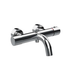 Immagine di Gessi HABITO miscelatore termostatico vasca con bocca di erogazione, presa acqua e deviatore automatico, finitura cromo 70013#031