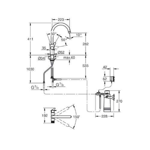 Immagine di BWT Cillit Kit AQA drink PURE 2.0 miscelatore monocomando per lavello con sistema filtrante dell’acqua, finitura cromo 125560433