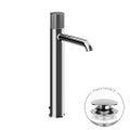 Immagine di Gessi HABITO RIGATO miscelatore lavabo H.33.7 cm, con piletta Stop&Go e flessibili di collegamento, finitura cromo 70503#031