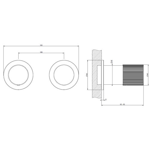 Immagine di Gessi HABITO RIGATO miscelatore doccia a parete 2 vie con deviatore, finitura cromo 70579#031