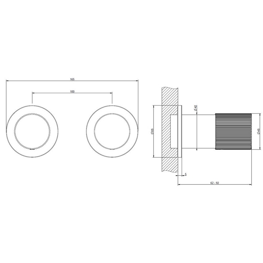 Immagine di Gessi HABITO RIGATO miscelatore doccia a parete 2 vie con deviatore, finitura cromo 70579#031