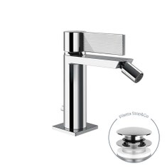 Immagine di Gessi INVERSO RIGATO miscelatore bidet, con scarico e flessibili, finitura cromo 73507#031