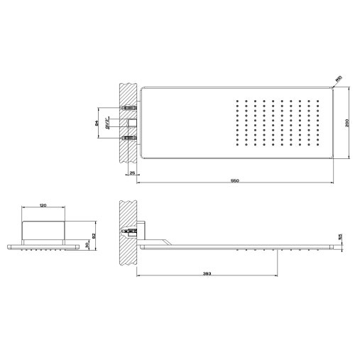 Immagine di Gessi SHOWER soffione a parete, finitura mirror steel 33095#238