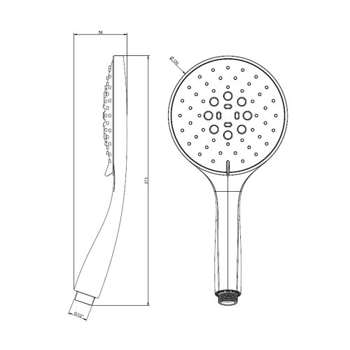 Immagine di Gessi SHOWER doccetta anticalcare tre getti con inserto nero, finitura cromo 14378#031
