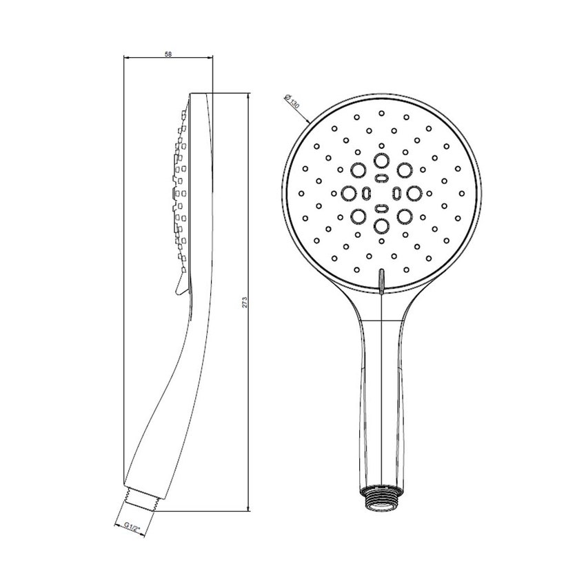 Immagine di Gessi SHOWER doccetta anticalcare tre getti con inserto nero, finitura cromo 14378#031