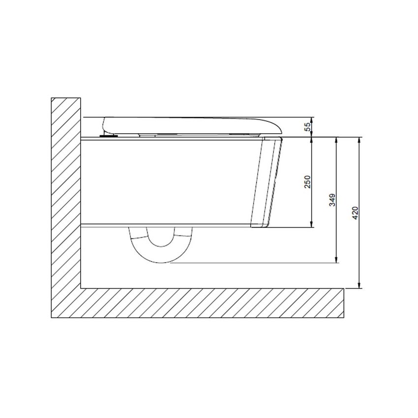 Immagine di Gessi TOTAL LOOK vaso sospeso a parete 6 litri, sedile con chiusura rallentata, colore bianco finitura lucido 37573#518
