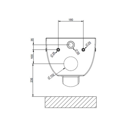 Immagine di Gessi TOTAL LOOK vaso sospeso a parete 6 litri, con sifone integrato, colore bianco finitura lucido 39114#518