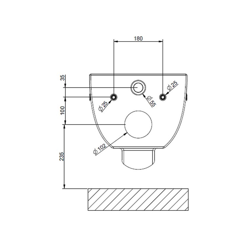 Immagine di Gessi TOTAL LOOK vaso sospeso a parete 6 litri, con sifone integrato, colore bianco finitura lucido 39114#518