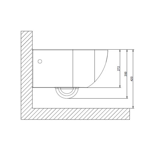 Immagine di Gessi TOTAL LOOK vaso sospeso a parete 6 litri, con sifone integrato, colore bianco finitura lucido 39114#518