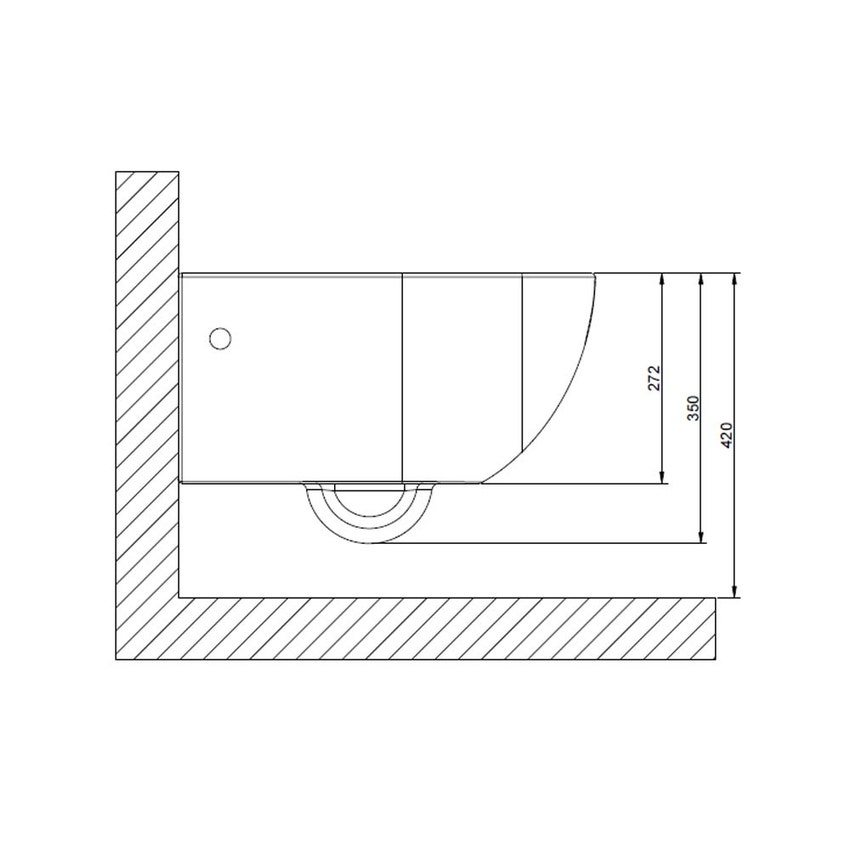 Immagine di Gessi TOTAL LOOK vaso sospeso a parete 6 litri, con sifone integrato, colore bianco finitura lucido 39114#518