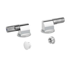 Immagine di Gessi ACCESSORIES cerniere con sistema "SOFT CLOSE" e tappi laterali per sedile 29463, 42117, 46757, finitura cromo 37584#031