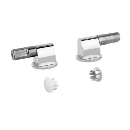 Immagine di Gessi ACCESSORIES cerniere con sistema "SOFT CLOSE" e tappi laterali per sedile 29463, 42117, 46757, finitura cromo 37584#031