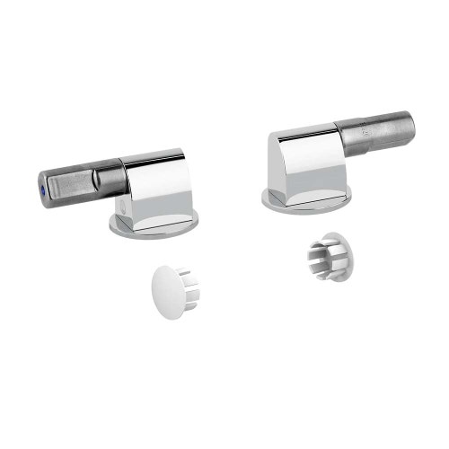 Immagine di Gessi ACCESSORIES cerniere con sistema "SOFT CLOSE" e tappi laterali per sedile 29463, 42117, 46757, finitura cromo 37584#031