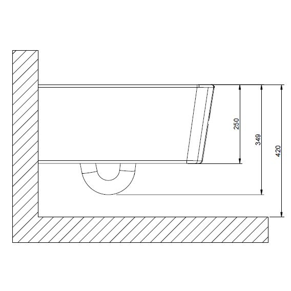 Immagine di Gessi TOTAL LOOK vaso sospeso a parete 6 litri, con sifone integrato, colore bianco finitura lucido 37574#518