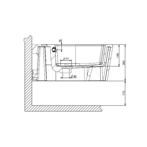 Immagine di Gessi TOTAL LOOK bidet in ceramica a parete, con troppopieno, con foro centrale per rubinetteria, colore bianco finitura lucido 37575#518