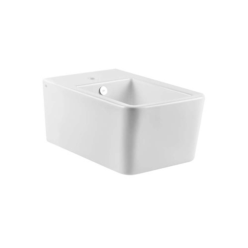 Immagine di Gessi TOTAL LOOK bidet in ceramica a parete, con troppopieno, con foro centrale per rubinetteria, colore bianco finitura lucido 37575#518