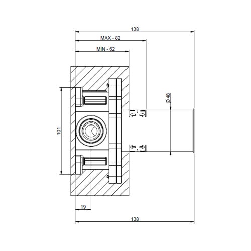 Immagine di Gessi Parte incasso per doccetta shut-off con miscelatore 09276#031