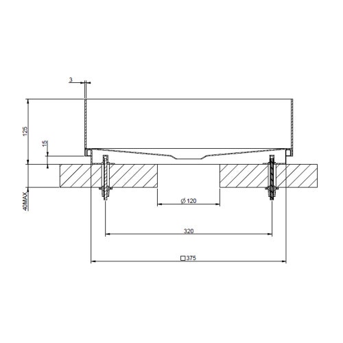 Immagine di Gessi TOTAL LOOK lavabo appoggio d'appoggio senza troppopieno 40x40 cm, finitura steel brushed 54605#239