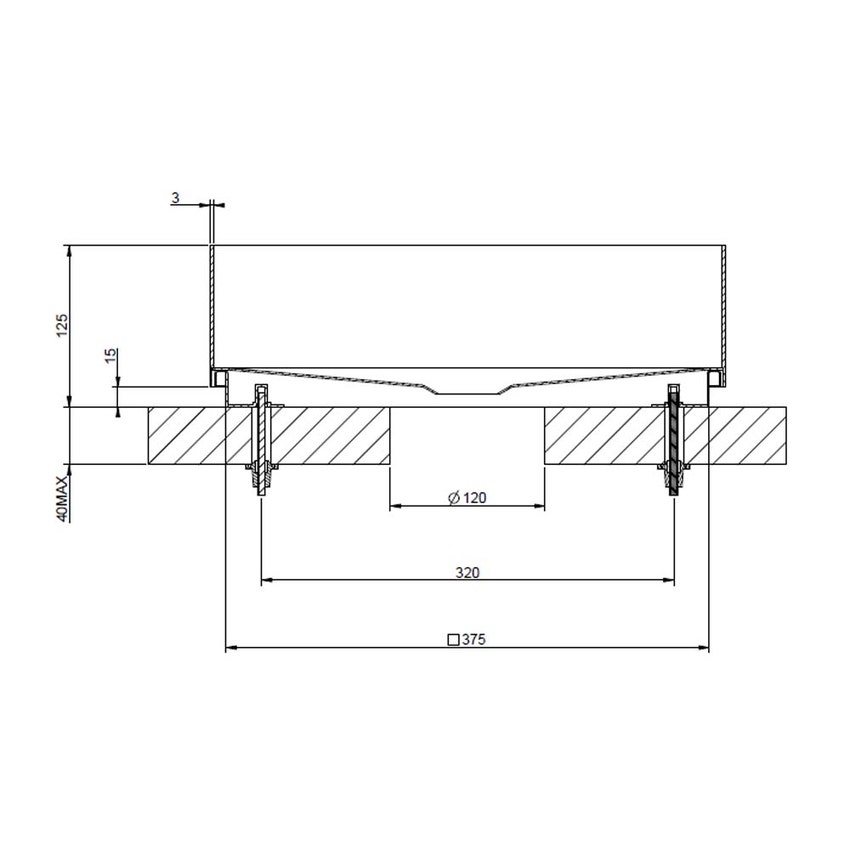 Immagine di Gessi TOTAL LOOK lavabo appoggio d'appoggio senza troppopieno 40x40 cm, finitura steel brushed 54605#239
