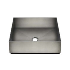 Immagine di Gessi TOTAL LOOK lavabo appoggio d'appoggio senza troppopieno 40x40 cm, finitura steel brushed 54605#239