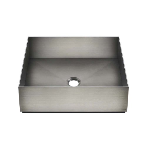 Immagine di Gessi TOTAL LOOK lavabo appoggio d'appoggio senza troppopieno 40x40 cm, finitura steel brushed 54605#239