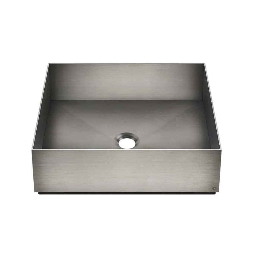 Immagine di Gessi TOTAL LOOK lavabo appoggio d'appoggio senza troppopieno 40x40 cm, finitura steel brushed 54605#239