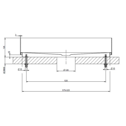 Immagine di Gessi TOTAL LOOK lavabo d'appoggio senza troppopieno 60x35 cm, finitura steel brushed 54606#239