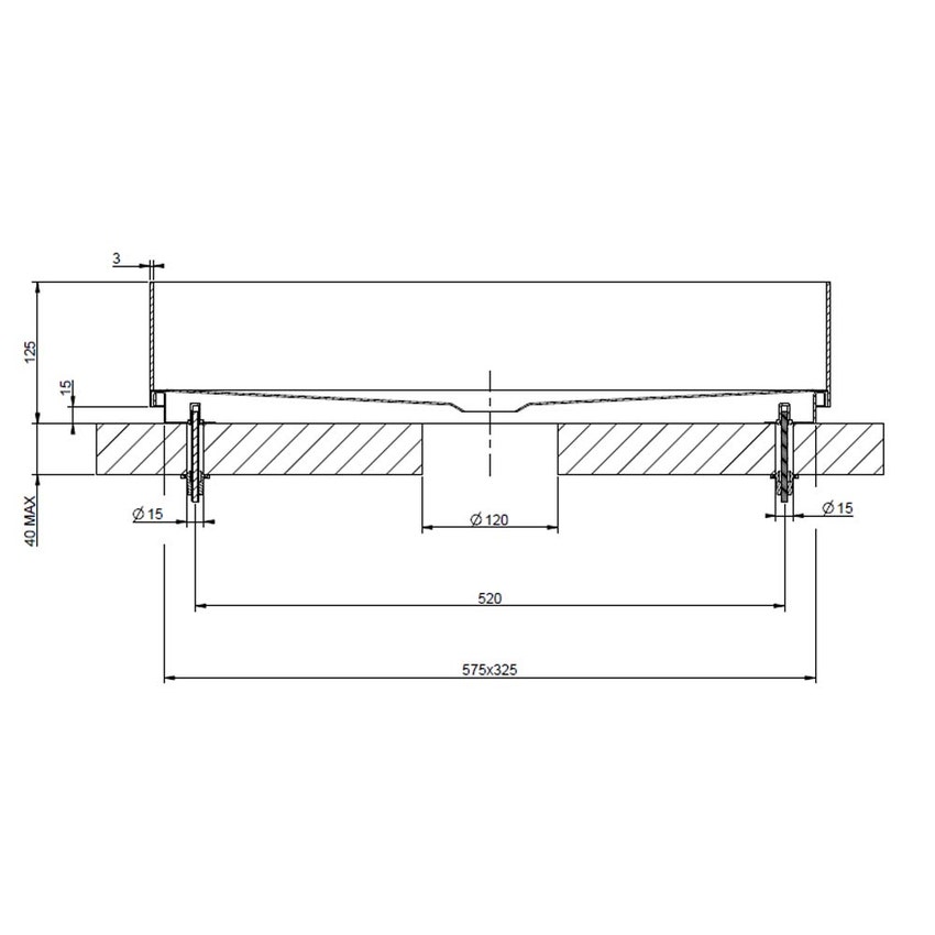 Immagine di Gessi TOTAL LOOK lavabo d'appoggio senza troppopieno 60x35 cm, finitura steel brushed 54606#239