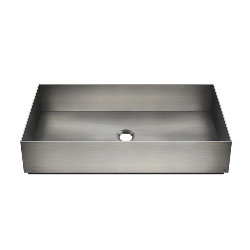 Immagine di Gessi TOTAL LOOK lavabo d'appoggio senza troppopieno 60x35 cm, finitura steel brushed 54606#239
