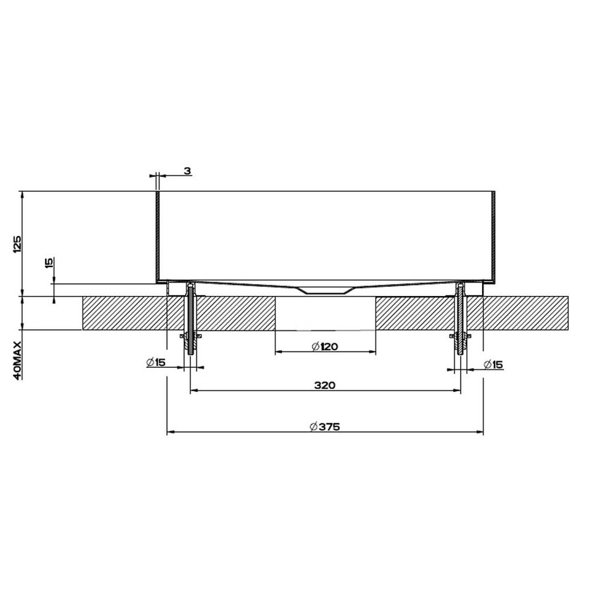 Immagine di Gessi TOTAL LOOK lavabo d'appoggio senza troppopieno Ø 40 cm, finitura steel brushed 54601#239