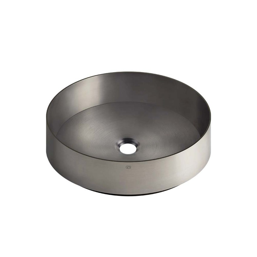Immagine di Gessi TOTAL LOOK lavabo d'appoggio senza troppopieno Ø 40 cm, finitura steel brushed 54601#239