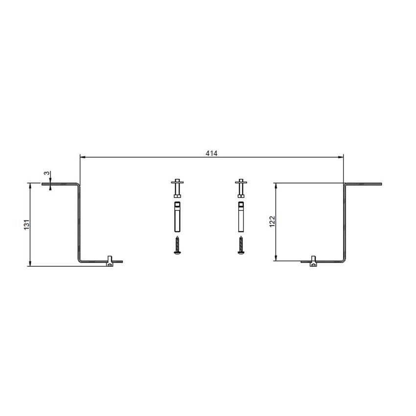 Immagine di Gessi ACCESSORIES set di fissaggio, staffe lavabo sottopiano 01578#031