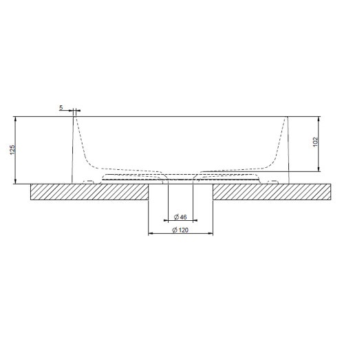Immagine di Gessi TOTAL LOOK lavabo d'appoggio senza troppopieno, finitura white ceramic 43460#516