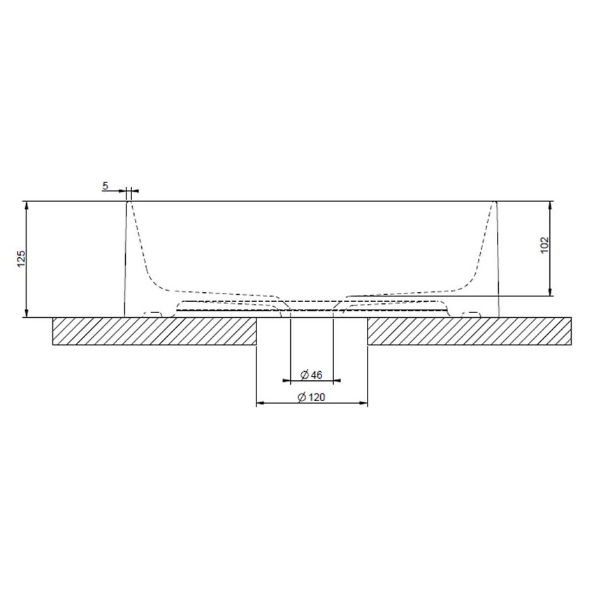 Immagine di Gessi TOTAL LOOK lavabo d'appoggio senza troppopieno, finitura white ceramic 43460#516