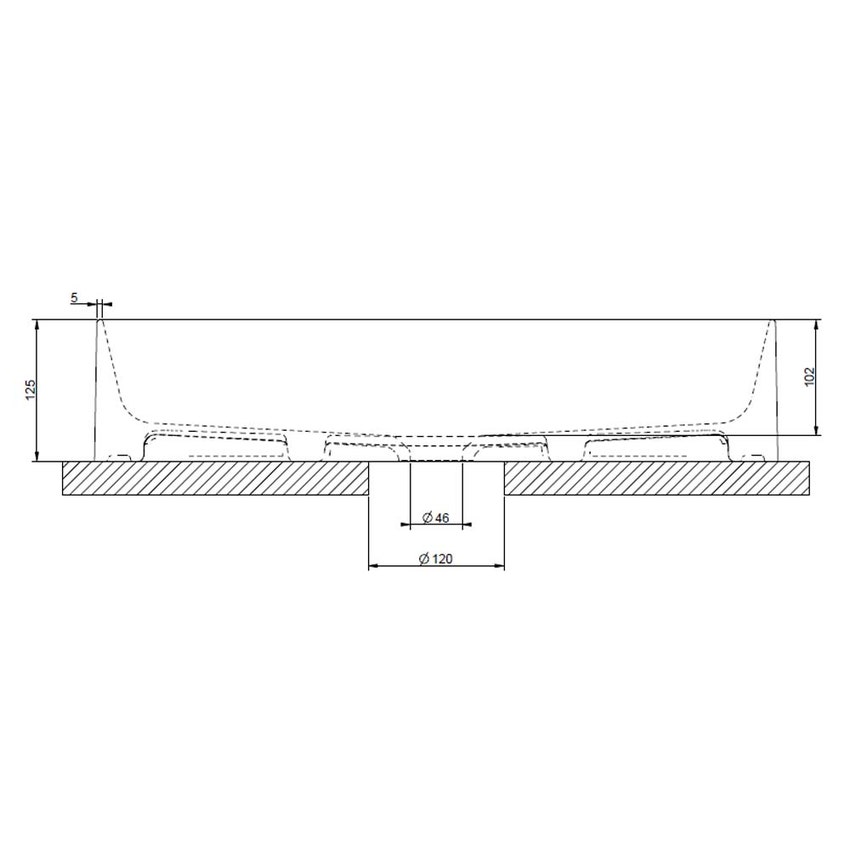 Immagine di Gessi TOTAL LOOK lavabo d'appoggio senza troppopieno, finitura white ceramic 43458#516