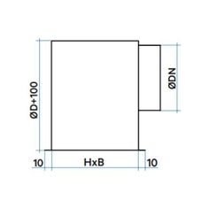 Immagine di Irsap Plenum zincato L.40 H.40 cm, per bocchetta di ripresa GRF e GRA, a parete con attacco laterale per canale circolare, adatto all'installazione di griflie con fissaggio a clips o viti a vista TLZPLE04040R0
